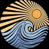 Men's Design By Humans Sunrise Waves By jun_salazar216 T-Shirt - 2 of 2