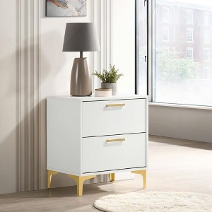 NicBex 21.75''Nightstand with 2 Storage Drawers,Mid-Century Modern End Table with Metal Legs for Bedroom,Living Room - 1 of 4