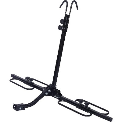 Black  2 Bike FOLD Down Hitch Mount 2 Bicycle Rack Carrier Fits 1-1/4" and 2" Hitch receivers