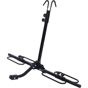 Black  2 Bike FOLD Down Hitch Mount 2 Bicycle Rack Carrier Fits 1-1/4" and 2" Hitch receivers - 1 of 4