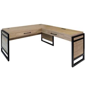 Mason Modern Wood Laminate Open L Desk - Martin Furniture