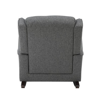 Fabien 40" Gray Fabric Rocking Chair with Metal Frame