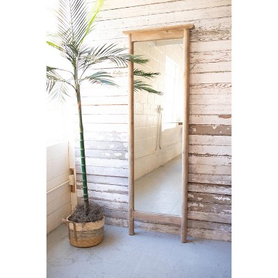 Rustic Wood Framed Floor Mirror – 72" Tall Standing Mirror by Kalalou