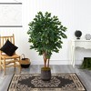 Nearly Natural 57-in Sakaki Artificial Tree in Ribbed Metal Planter - 3 of 3