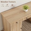 GAOMON Fluted Home Office Desk Storage, 60" Modern Executive Desk with Door, Wooden Computer Writing Desk with File Drawers for Study Room - 4 of 4