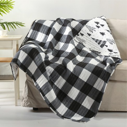 Northern Star Holiday Quilted Throw Black Levtex Home