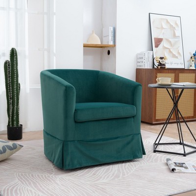 Okak Modern Accent Chair, 27.36" Wide Swivel Chair, Upholstered Arm Chair for Living Room, Bedroom