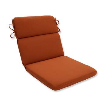 Outdoor Rounded Chair Cushion - Burnt Orange Fresco Solid - Pillow Perfect