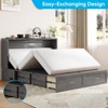 Murphy Bed Cabinet with Foldable Mattress, Queen Murphy Bed with Charging Station, Drawers - 4 of 4