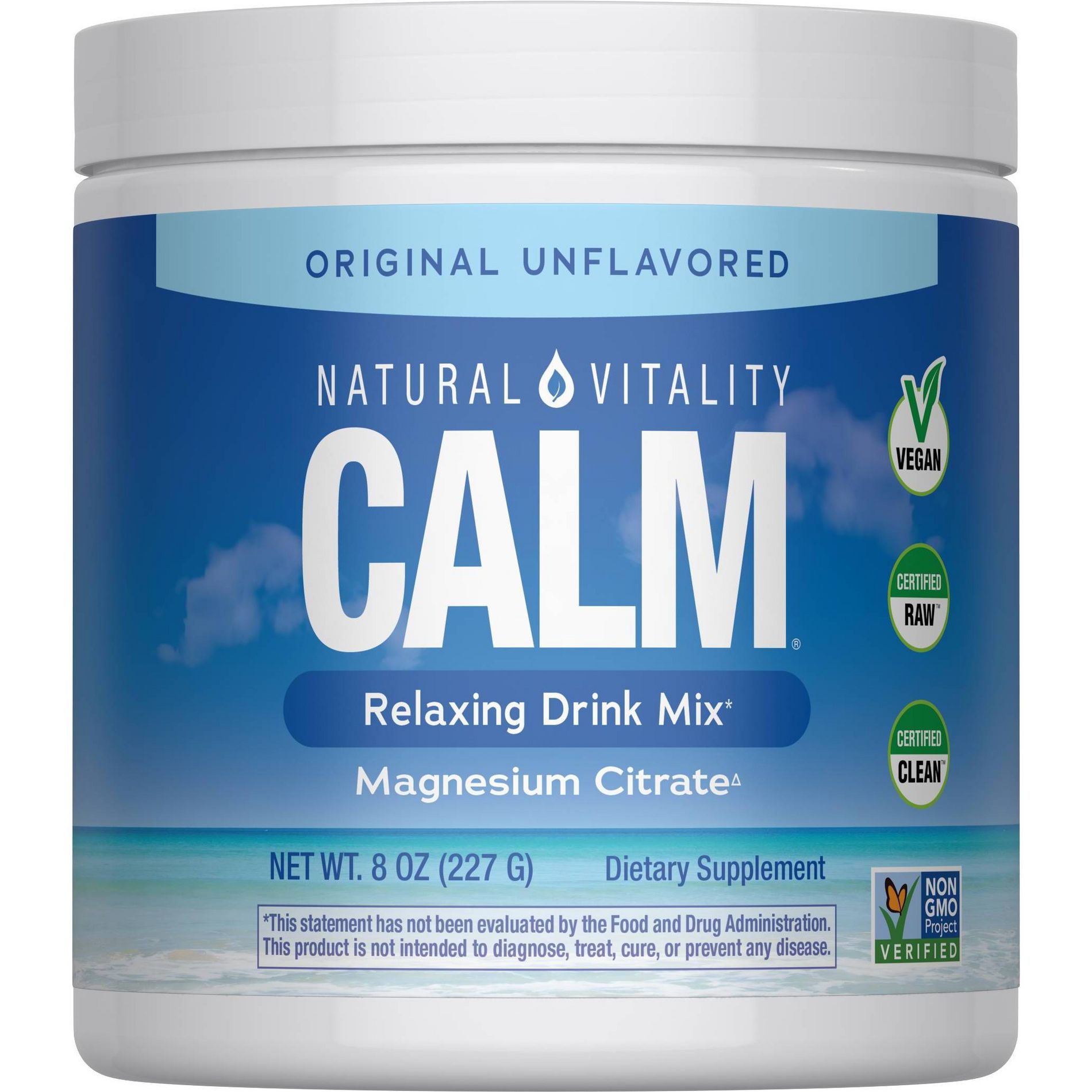Natural Calm Vitality Original Calm Vegan Dietary Supplement Powder - 8oz