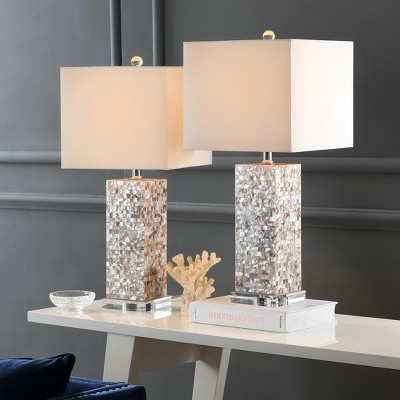 Homer Cream Shell and Acrylic Table Lamp Set of 2