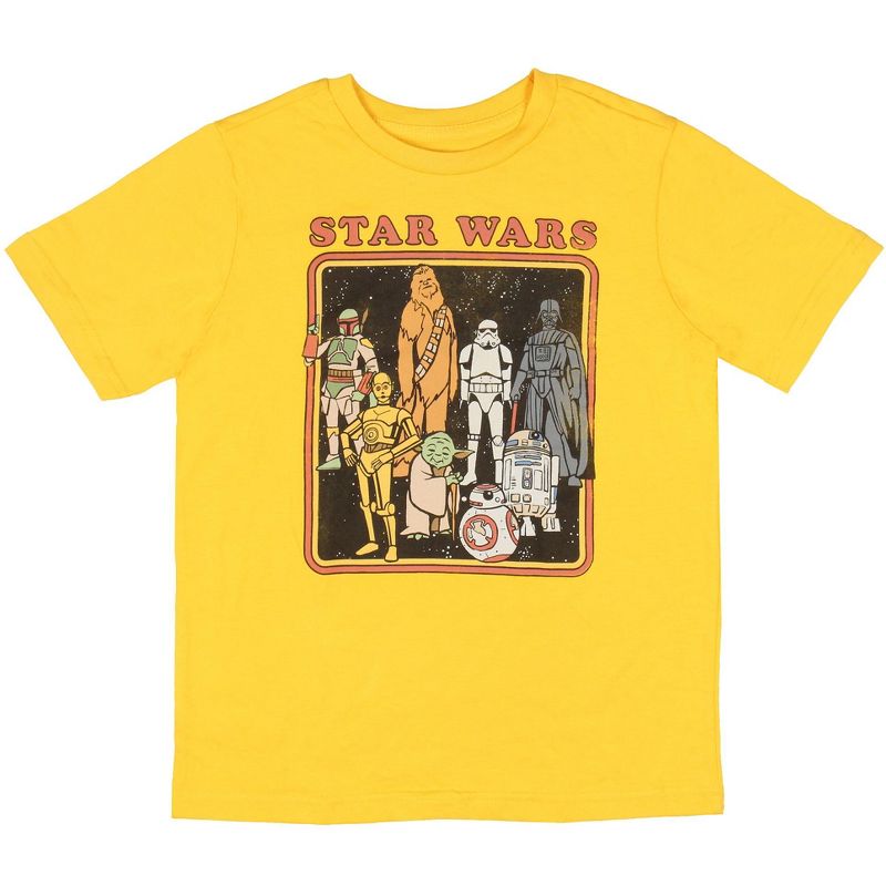 Star Wars Boys' Retro Character Box Kids Short Sleeve T-Shirt Tee, 1 of 4