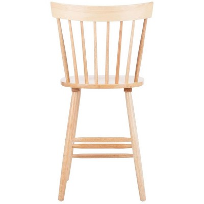 Natural Rubberwood Spindle Back Counter Stools, Set of 2