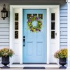 Northlight Eucalyptus and Hydrangea Floral Berry Spring Wreath, Purple and Yellow 23" - image 3 of 4