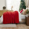 Cozy Bliss Faux Fur Plush Decorative Blanket, Cozy Warm Striped Throw Blanket - 3 of 4