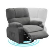 GDFStudio Gresham Modern Metal and Linen Tufted Upholstered Rotating Recliner Chair - 2 of 4