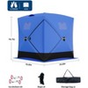 L178*W178*H200cm Pop Up Ice Fishing Tent, Insulated Windproof Portable Hub-Style Shelter Shanty for Winter, Warm Ice Fishing Shelter,for 1-8 Person - 3 of 4