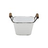 Cheung's Beatrice Lacquered Style White Metal Bin - Black RIm - 3 of 3