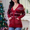 Women's Christmas Cardigan - Festive Knit Open Front Sweater with Holiday Patterns, Soft Long Sleeve Cozy Wrap for Xmas Party - 2 of 4