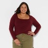 Women's Long Sleeve Square Neck T-Shirt - Wild Fable™ - 2 of 3