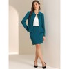 INSPIRE CHIC Women's Business Peplum Blazer and Pencil Skirt Suit Set 2 Pcs - 4 of 4