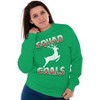 Xmas Santa's Reindeer Squad Goals Women Crewneck Sweatshirt Brisco Brands - 2 of 4