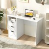 Tangkula 42.5” Writing Desk with 3 Storage Drawers & Open Compartment Modern Computer Workstation Laptop Desk with USB Port Type C White - 2 of 4