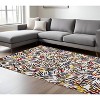HomeRoots 8' X 11' White Abstract Non Skid Area Rug - 2 of 4