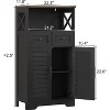 Dcolora Farmhouse Storage Cabinet, Bathroom Floor Cabinet with Doors and Drawers - 2 of 4