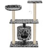 vidaXL Cat Tree Grey with paw prints - 3 of 4