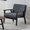 GlasFlength Accent Chairs Linen Fabric Chair Breathable Soft Linen Material Lightweight Design Easy to Maintain for Bedroom, Gray, 25"*22"*12" - 2 of 4