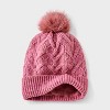 Girls' Cable Heart Beanie Hat - Cat & Jack™ - 2 of 3