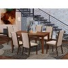 HomeStock 7-Piece Rectangle Mahogany Finish Solid Wood Top Dining Table with 6 Parson Chairs - 2 of 4