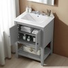 24-Inch Bathroom Vanity with Ceramic Sink, Solid Wood Frame, Storage Cabinet & Open Shelf,Freestanding Modern Vanity - 3 of 4
