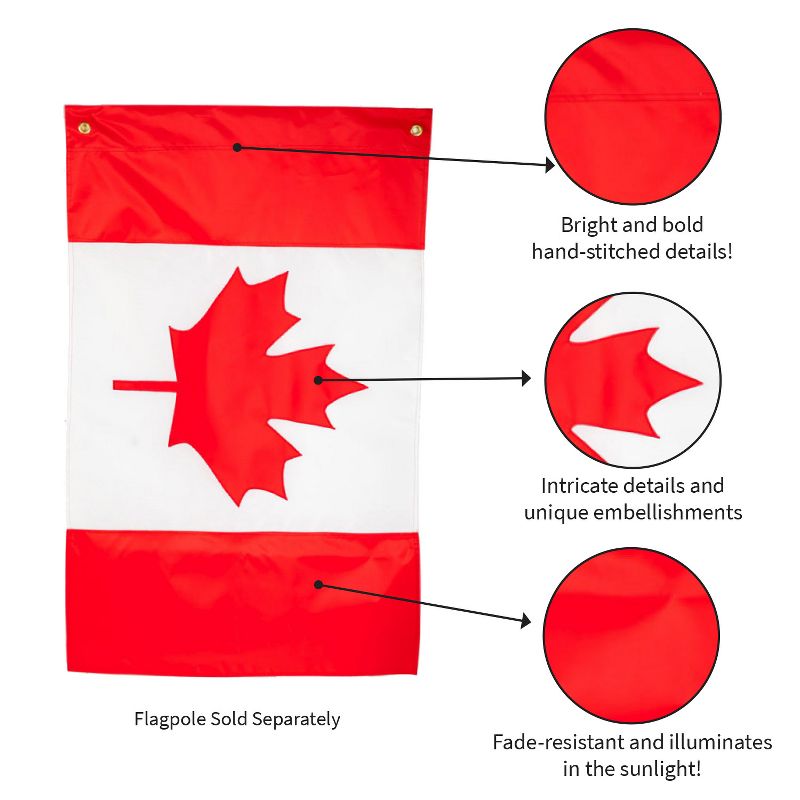 Evergreen Canada Garden Applique Flag 12.5 x 18 Inches Indoor Outdoor Decor, 5 of 6