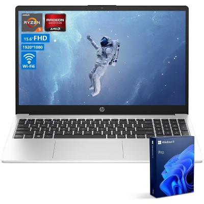 HP 255 G10 Laptop, 15.6" FHD, Ryzen 5 7530U, Radeon Graphics, 32GB RAM, 1TB SSD, Wi-Fi 6, Windows 11 Pro, Silver