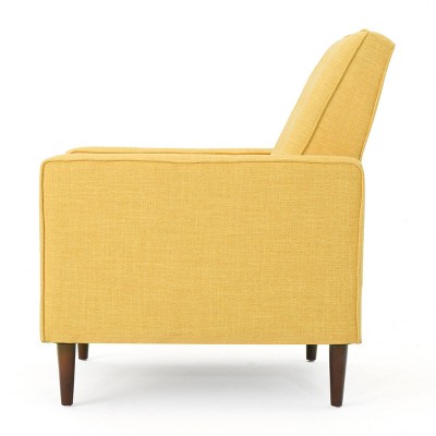 Mid-Century Modern Muted Yellow Microfiber Recliner