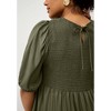ellos Plus Size Short Sleeve Smocked Bodice Midi Dress - 4 of 4