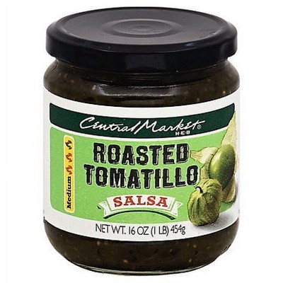 Central Market Roasted Tomatillo Medium Salsa, 16 oz (Pack of 4)