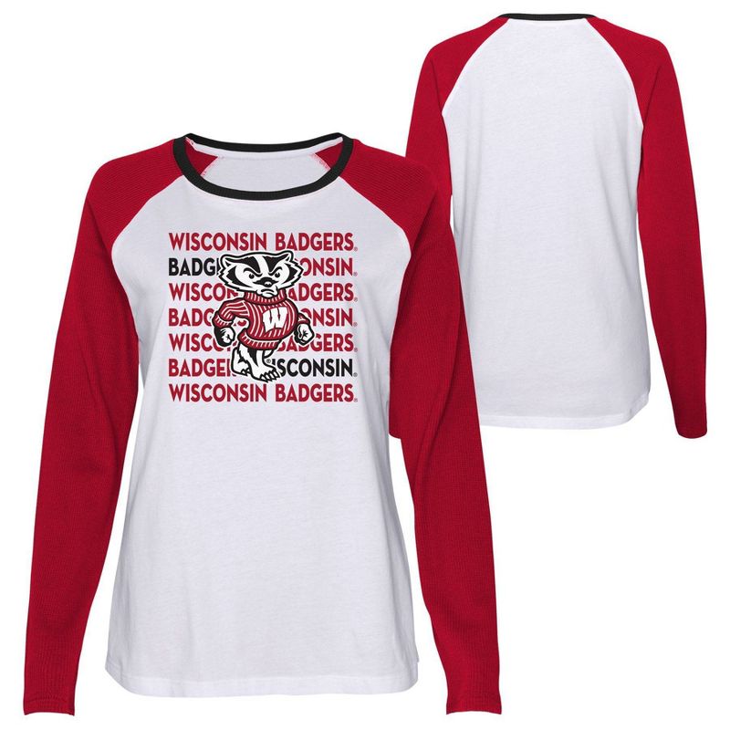 NCAA Wisconsin Badgers Girls&#39; Long Sleeve T-Shirt, 1 of 4