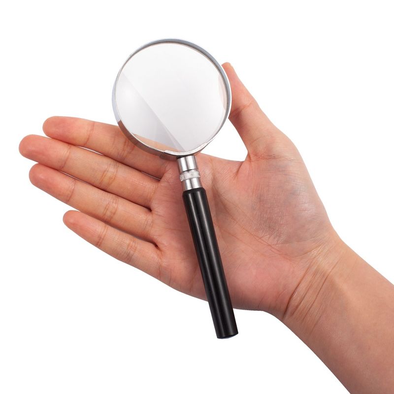 Insten 10X Magnifying Glass, 2 Inch Handheld Glass Reading Magnifier for Small Print and Maps, Close Examination of Small Objects, Black, 2 of 8