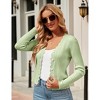 BLUEMING Womens Sweater Cardigan Cropped Lightweight Rib Texture Button Down Knit Tops 2025 Fall Fashion Outfits - 4 of 4