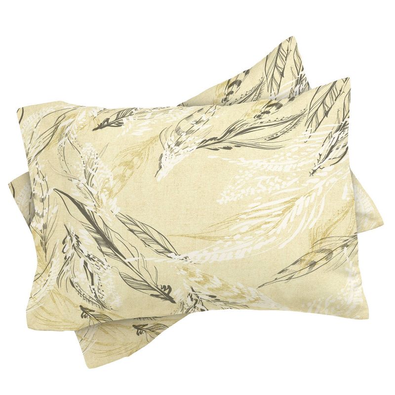 Full/Queen Pattern State Feather Duvet Set Yellow - Deny Designs, 4 of 9