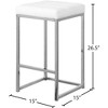 Meridian Furniture,Nicola White Vegan Leather Stool, Set of 2 - 4 of 4