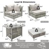 Maggift Patio Seating Sets, Outdoor Seating Set for Entertaining, Designed for Comfort and Aesthetic Appeal, Gray, 25.6"*25.6"*25.4" - 4 of 4