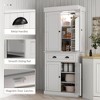 Okak Floor Sideboard Cabinet 48.5" Kitchen Pantry Farmhousewith 2 Adjustable Shelves and 4 Beadboard Doors - 4 of 4