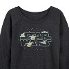 Women's - Star Wars - The Mandalorian Grogu Star Wars Lightweight French Terry Wide Neck Long Sleeve Graphic Shirt - 2 of 4