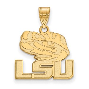 Black Bow Jewelry 10k Yellow Gold Louisiana State Fighting Tigers NCAA Medium Pendant - 1 of 3