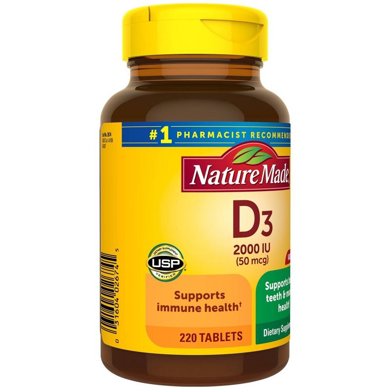 Nature Made Vitamin D3 2000 IU (50 mcg) Tablets for Muscle, Teeth, Bone & Immune Support Supplement, 6 of 13