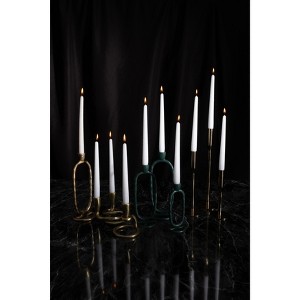 Metal Taper Candle Holder - Elegant Iron Glam Design for Home, Office, Living Room, Bedroom & Dining Table - 1 of 4